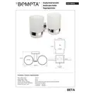 132110022 Beta Тримач стаканів подвійний з стаканами(скло)  Bemeta Чехія (132110022)