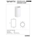 145711324 Gamma: Тримач зубних щіток, окремостоячий, білий Bemeta Чехія (145711324)