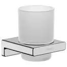 Стакан для жидкого мыла подвесной Hansgrohe AddStoris, хром/стекло матовое (41749000) фото 1 Aquada.com.ua