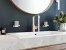 Стакан для жидкого мыла подвесной Hansgrohe AddStoris, матовая бронза/стекло матовое (41749140) фото 3 Aquada.com.ua