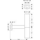Сифон для умивальника Axor Flowstar Design, хром (51303000)