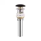 Донный клапан для раковины Qtap F009M1 70х70х220 Matt black с переливом (QT066F009M1MB)