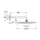 Верхний душ Ø 310 мм с держателем 380 мм Grohe Rainshower Cosmopolitan (цвет - хром) (26066000) фото 2 Aquada.com.ua