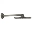 Верхний душ Ø 310 мм с душевым кронштейном 430 мм Grohe Rainshower SmartActive (цвет - графит тёмный матовый) (26475AL0) фото 1 Aquada.com.ua
