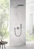 Верхний душ Ø 310 мм с душевым кронштейном 430 мм Grohe Rainshower SmartActive (цвет - графит тёмный матовый) (26475AL0) фото 2 Aquada.com.ua