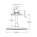 Верхний душ Ø 310 мм с кронштейном 142 мм Grohe Rainshower SmartActive Cube (цвет - тёмный графит, матовый) (26477AL0) фото 2 Aquada.com.ua