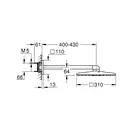 Верхний душ 310 х 310 мм с держателем 430 мм Grohe Rainshower SmartActive Cube (цвет - тёмный графит, матовый) (26479AL0) фото 3 Aquada.com.ua