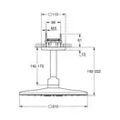 Верхний душ 310 х 310 мм с кронштейном 142 мм Grohe Rainshower SmartActive Cube (цвет - тёмный графит, матовый) (26481AL0) фото 2 Aquada.com.ua
