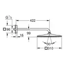 Верхній душ Grohe Rainshower Mono 310 Cube, хром (26564000)