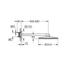Верхний душ Ø 310 мм с держателем 430 мм Grohe Rainshower SmartActive Cube (цвет - тёмный графит, матовый) (26564AL0) фото 3 Aquada.com.ua