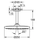 Верхній душ зі стельовим кронштейном Grohe Tempesta (260000) (26669000)