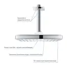 Верхний душ с потолочным душевым кронштейном Grohe Tempesta 250 х 250 мм Cube (цвет - хром) (26688000) фото 4 Aquada.com.ua