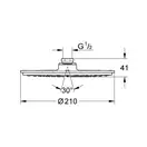 Верхній душ з одним режимом струменя Grohe Rainshower Cosmopolitan 210 (2836800E)