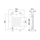 Верхний душ 430 х 430 х h51.5 мм Paffoni NEW YORK “Quadro” (цвет - хром) (ZSOF300CR)