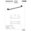 Тримач рушників 104204020 Dark 505 mm,чорний Bemeta Чехія