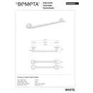 Тримач рушників 104204024 White 505мм Bemeta Чехія