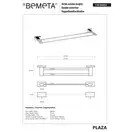 118104052 Plaza Тримач для рушників подвійний  Bemeta (118104052)
