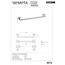 Тримач рушників 355mm Beta 132204012  Bemeta Чехія
