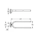 Полотенцедержатель двойной 411 мм Grohe Selection, никель глянецевый (41059BE0) фото 2 Aquada.com.ua