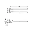 Полотенцедержатель двойной, поворотный 441 мм Grohe Selection, тёмный графит, матовый (41063AL0) фото 2 Aquada.com.ua