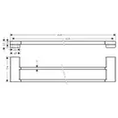 Полотенцедержатель двойной 648 мм Hansgrohe AddStoris, матовый чёрный хром (41743340) фото 2 Aquada.com.ua