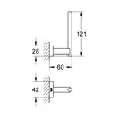 Держатель запасного рулона бумаги Grohe Essentials Cube (цвет - тёмный графит, матовый) (40623AL1) фото 2 Aquada.com.ua