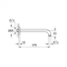 Держатель для верхнего душа 380 мм Grohe Rainshower (цвет - хром) (28361000) фото 2 Aquada.com.ua