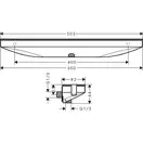 Настенный держатель Porter 500 с полкой левый Hansgrohe Porter E (цвет - шлифованный чёрный хром) 26843340