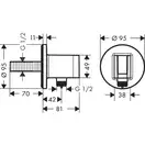 Шлангове підключення Hansgrohe FixFit Porter S із тримачем, Chrome (26888000)