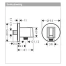 Шлангове підключення Hansgrohe FixFit Porter S з тримачем, Polished Gold Optic (26888990)