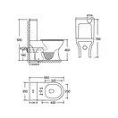 Бачок до унітазу-компакту Mixxus Wave-0402-T3 Tank 650x350x830 зі зливною арматурою (MI8333)