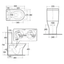Унитаз-компакт Rimless (безободковый) Rak Ceramics Resort, без сиденья, белый глянец (RST17AWHA + RST10AWHA)