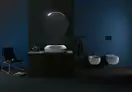 Унитаз подвесной Goclean® (безободковый) Flaminia Fluo с сиденьем Soft Close, цвет - Cenere opaco (матовый) FU118G+FUCW05 Cenere
