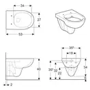 Geberit Selnova Унитаз подвесной Rimless, белый (500.265.01.1) (500.265.01.1_500.335.01.1)