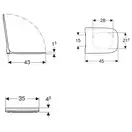 Унитаз подвесной, укороченный Rimfree (безободковий) Geberit Smyle Square с сиденьем Soft Close (500.379.01.1+500.688.01.1) фото 5 Aquada.com.ua