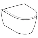 Унітаз підвісний Geberit iCon лійкоподібний, закрита форма, Rimfree, з сидінням з кришкою, білий (501.664.00.1)