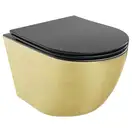 Подвесной унитаз MEXEN LENA BRUSHED GOLD BLACK MATT (MEX-30224077)