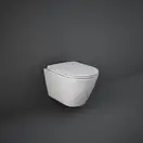 Унитаз подвесной Rimless (безободковый) Rak Ceramics Feeling c сиденьем, белый матовый (RST23500A+RSTSC3901500)