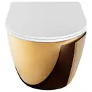 Подвесной унитаз REA CARLO FLAT MINI GOLD WHITE (REA-C0669)