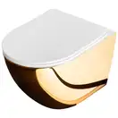 Подвесной унитаз REA CARLO FLAT MINI GOLD WHITE (REA-C0669)