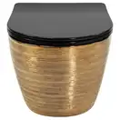 Подвесной унитаз REA CARLO FLAT BRUSHED GOLD BLACK золотой (REA-C3300)