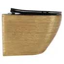 Подвесной унитаз REA CARLO FLAT BRUSHED GOLD BLACK золотой (REA-C3300)