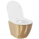 Подвесной унитаз REA CARLO FLAT BRUSH GOLD золотой (REA-C6942)