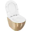 Подвесной унитаз REA CARLO FLAT BRUSH GOLD золотой (REA-C6942)