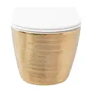 Подвесной унитаз REA CARLO FLAT BRUSH GOLD золотой (REA-C6942)