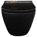 Подвесной унитаз REA CARLO MINI RIMLESS SLIM BLACK MATTE MARBLE (REA-C8001)