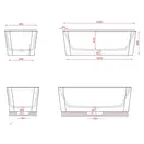 Ванна зі штучного каменю Artceram Square 180x80, білий матовий (ACW004 05)