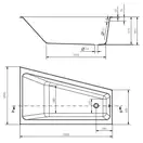 Ванна асиметрична права Crea 160×100, Cersanit (AZBA1002412228)