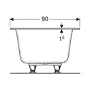 Ванна акриловая 190 х 90 х h46,5 см Geberit Soana, slim rim, Duo в комплекте с ножками 554.005.01.1