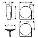 Внешняя часть набора Hansgrohe Exafill S для слива и перелива с наполнением (цвет - чёрный матовый) (58117670) фото 3 Aquada.com.ua